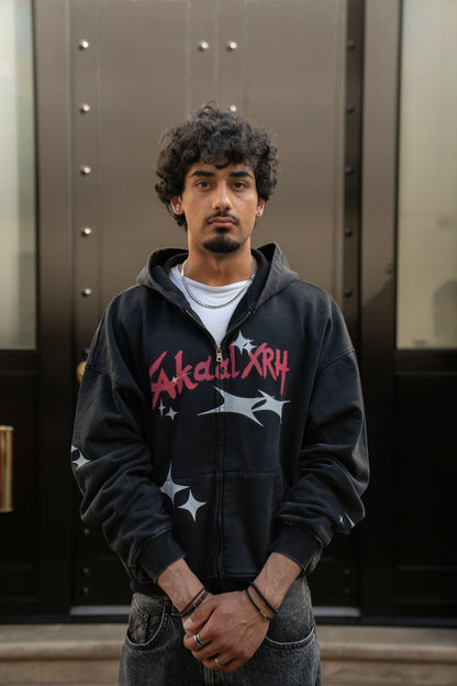 40Valor Faded Balck Zip Up